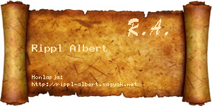 Rippl Albert névjegykártya